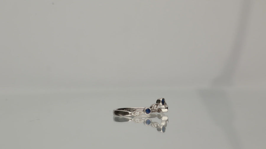 Addisyn 14K White Gold Round-Cut Ceylon Blue Sapphire Ring