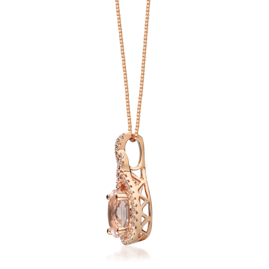 Joyce 10K Rose Gold Oval-Cut Madagascar Morganite Pendant