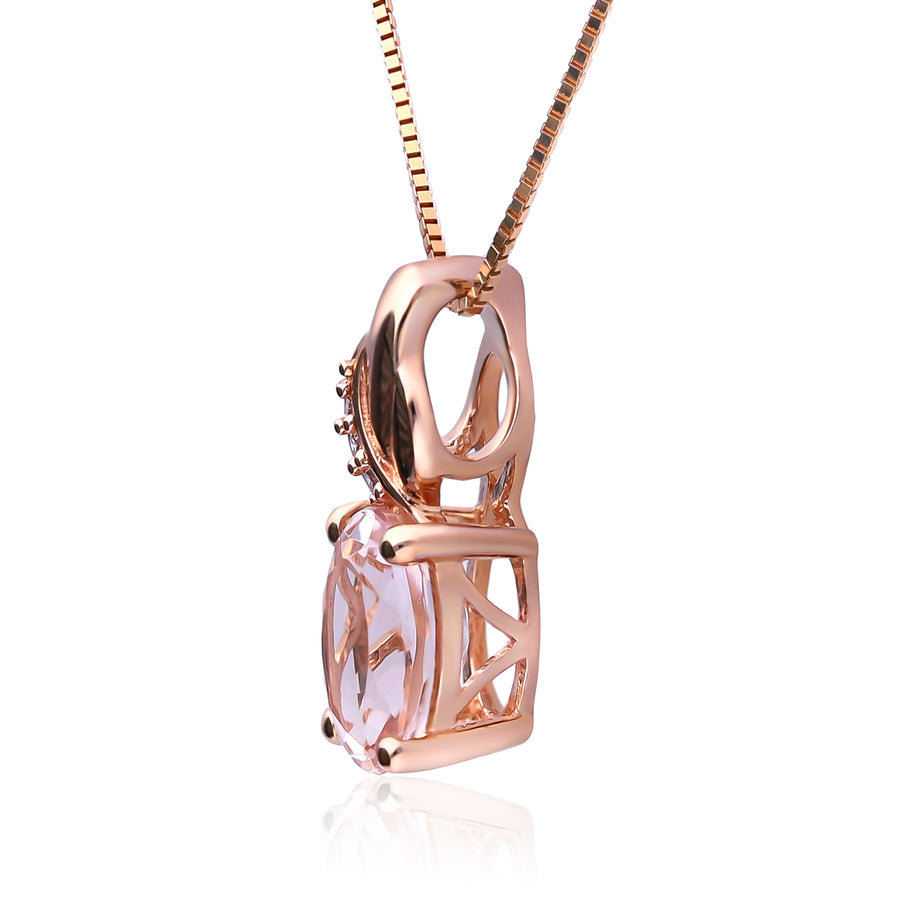 Louise 10K Rose Gold Oval-Cut Madagascar Morganite Pendant