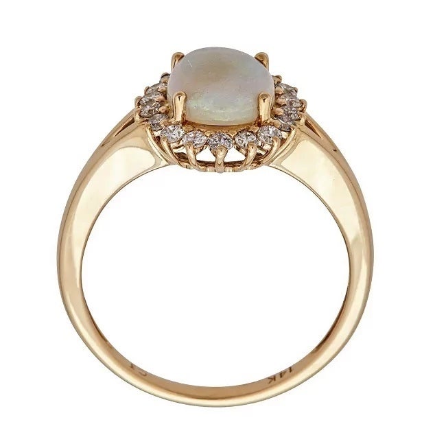 Aniyah 14K Yellow Gold Oval-Cut Natural African Opal Ring