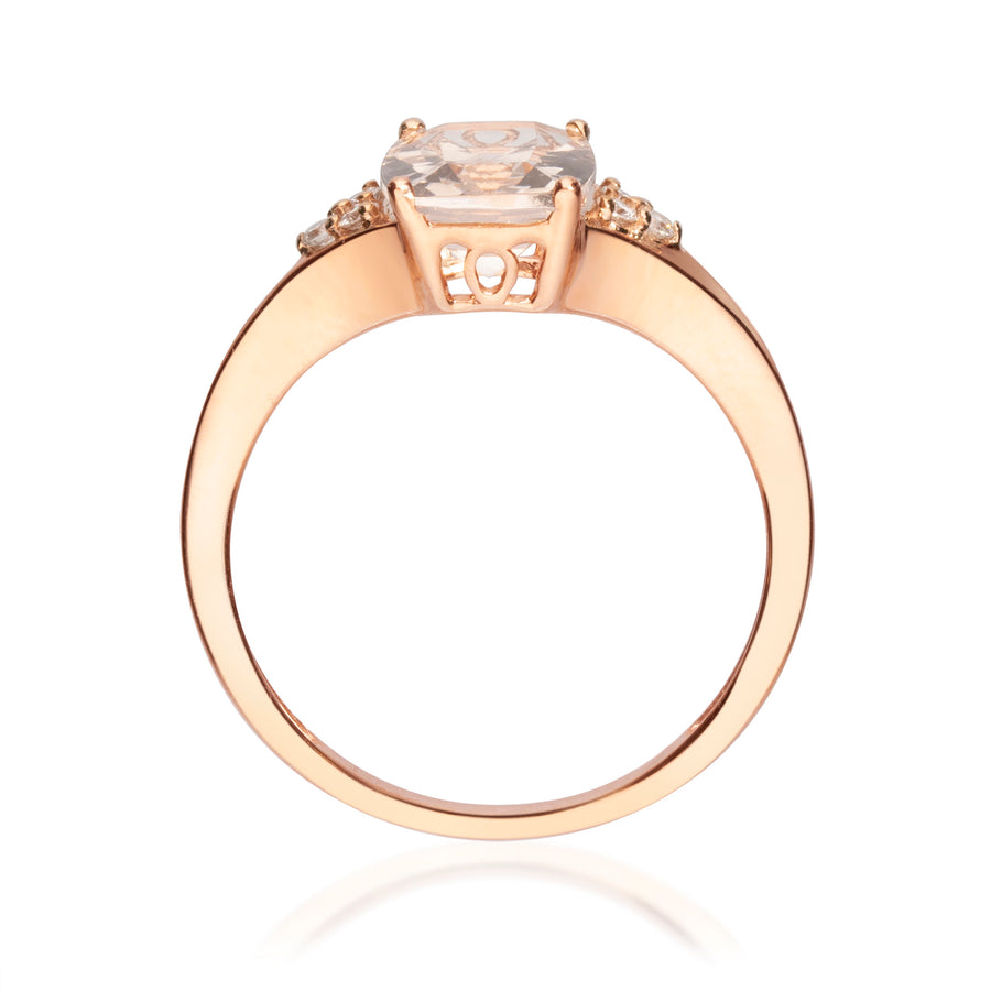 Elyse 14K Rose Gold Cushion-Cut Madagascar Morganite Ring