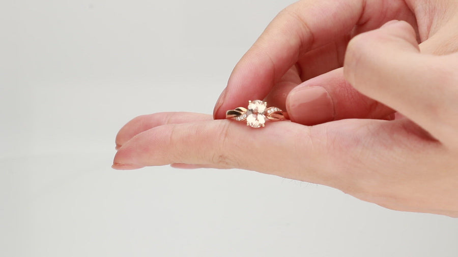 Haven 10K Rose Gold Oval-Cut Madagascar Morganite Ring