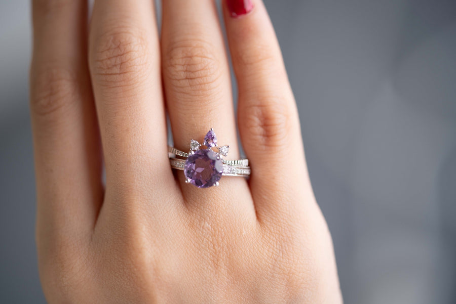 Dixie 14K White Gold Round-Cut Pink Brazilian Amethyst Ring