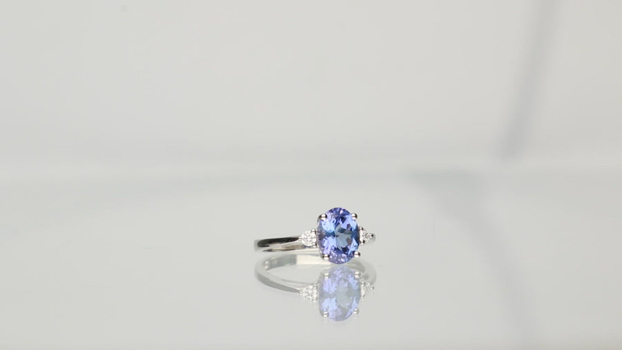 Hallie 14K White Gold Oval-Cut Tanzanian Tanzanite Ring