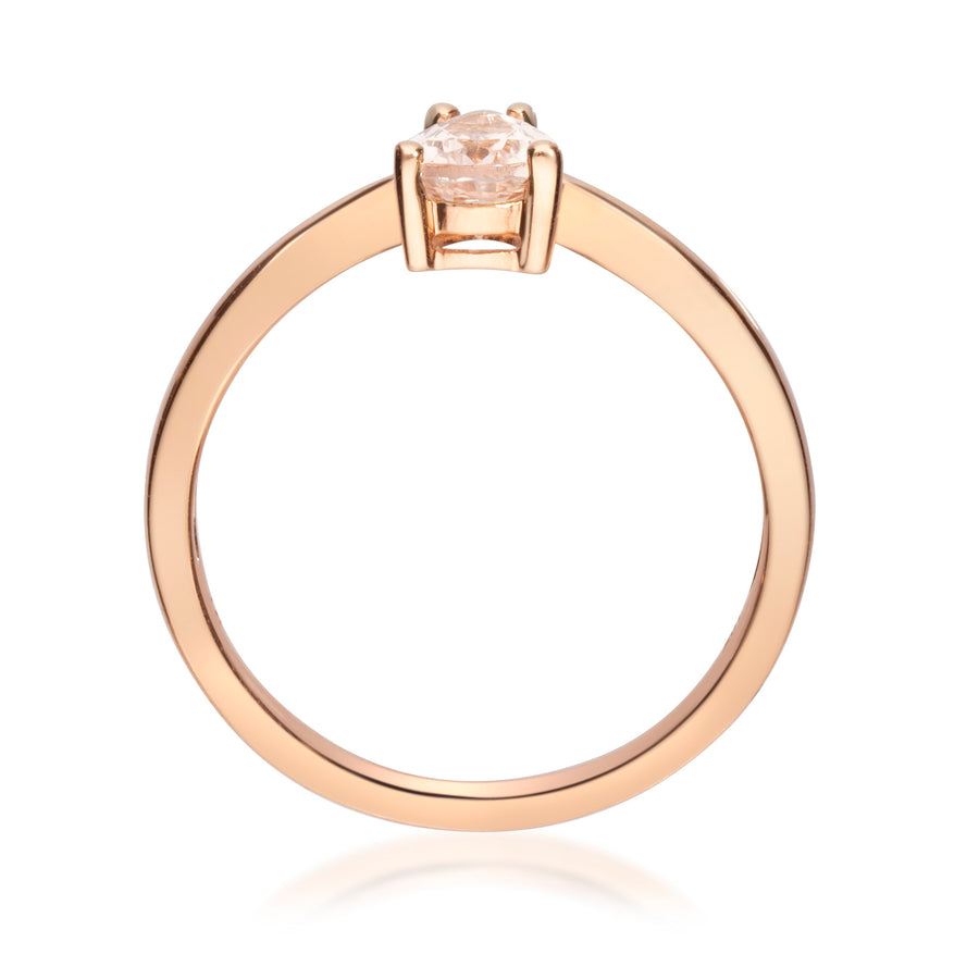 Kylie 10K Rose Gold Pear-Cut Madagascar Morganite Ring