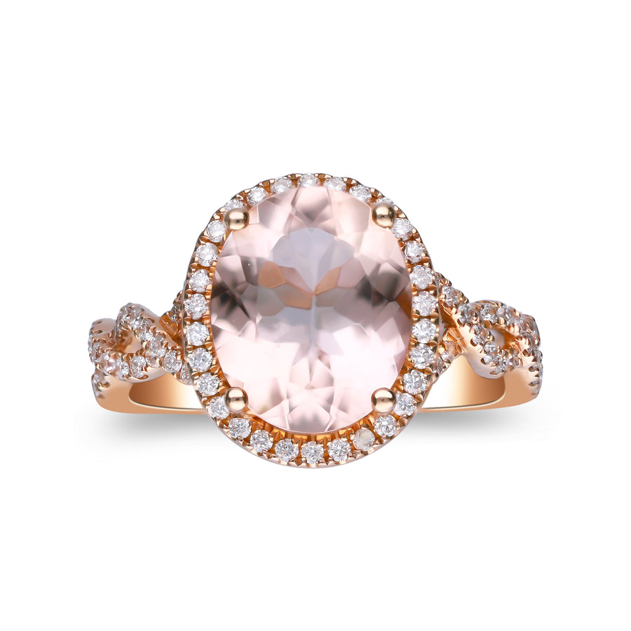 Keyla 14K Rose Gold Oval-Cut Madagascar Morganite Ring