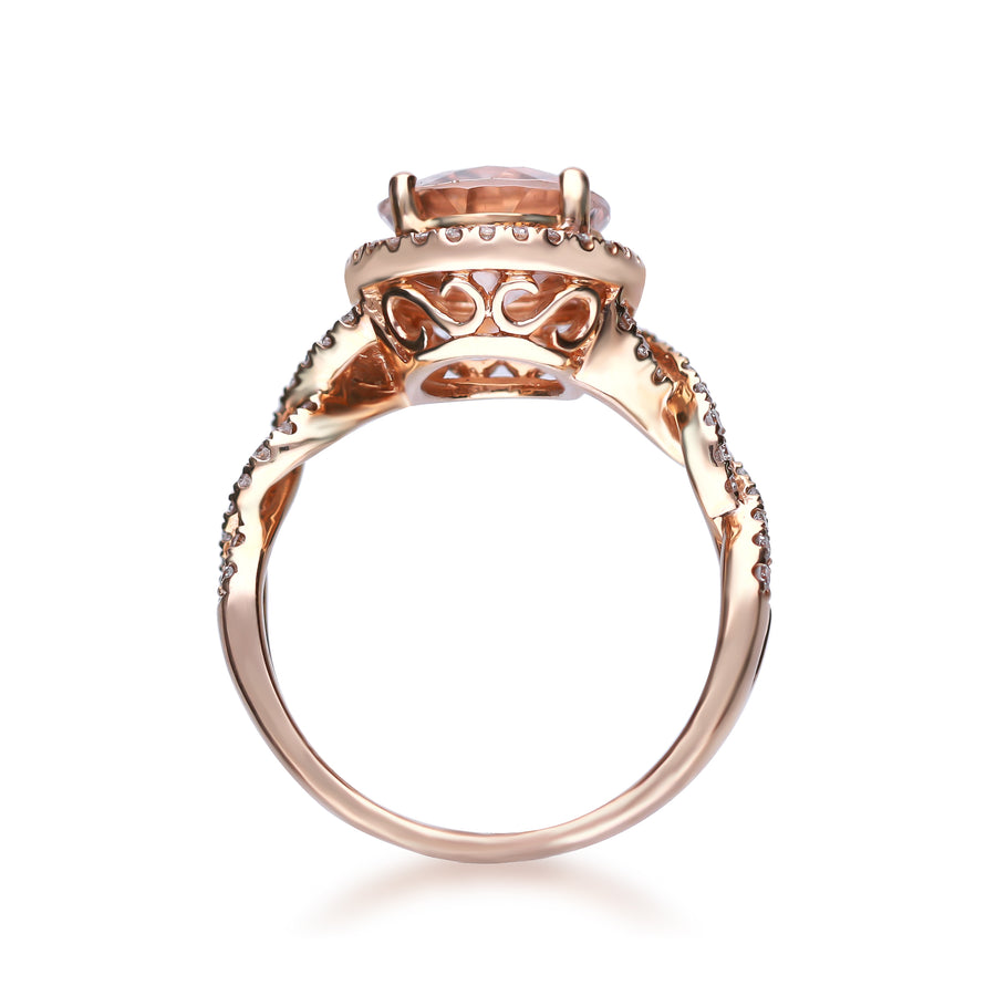 Keyla 14K Rose Gold Oval-Cut Madagascar Morganite Ring