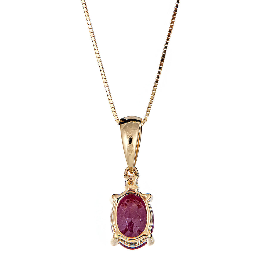 Layla 10K Yellow Gold Oval-Cut Mozambique Ruby Pendant