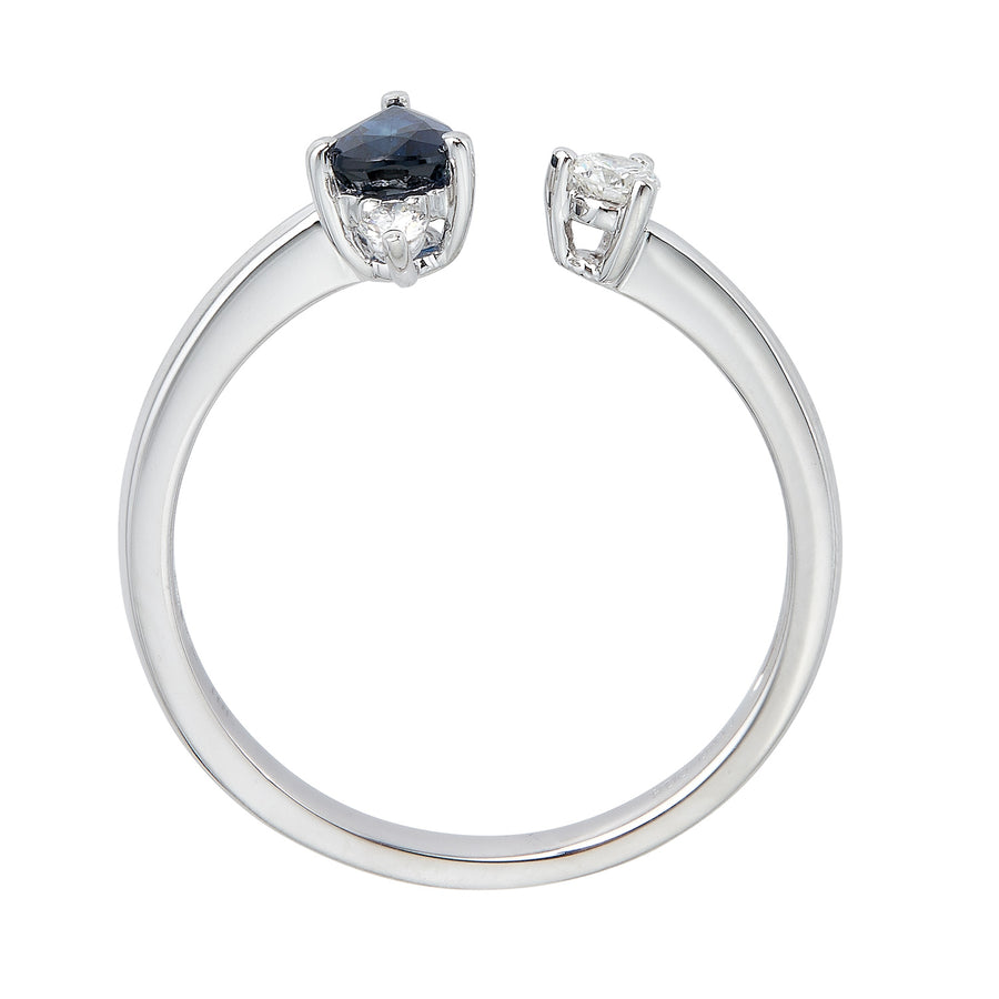 Megan 10K White Gold Pear-Cut Ceylon Blue Sapphire Ring