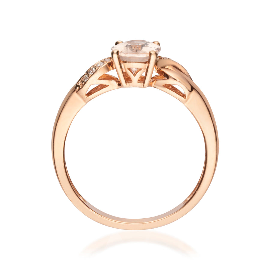 Haven 10K Rose Gold Oval-Cut Madagascar Morganite Ring