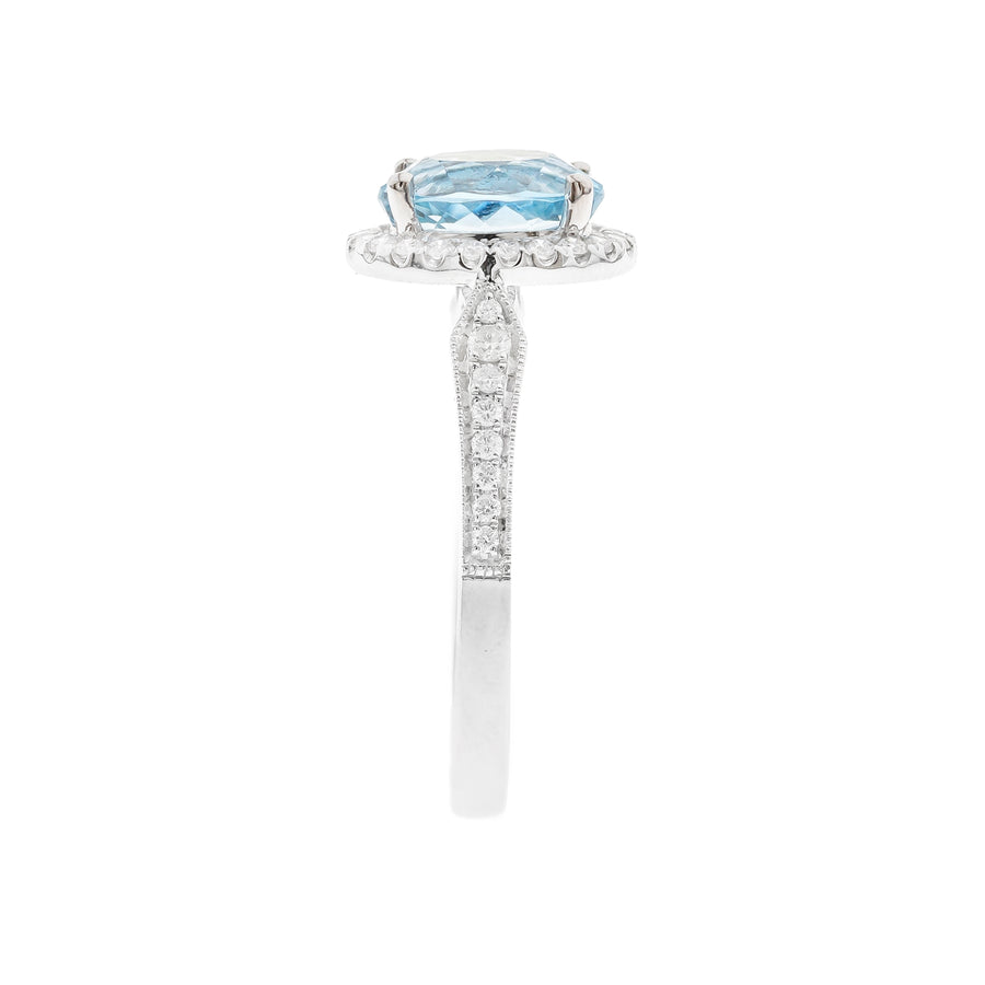 Savanna 14K White Gold Oval-Cut Brazilian Aquamarine Ring