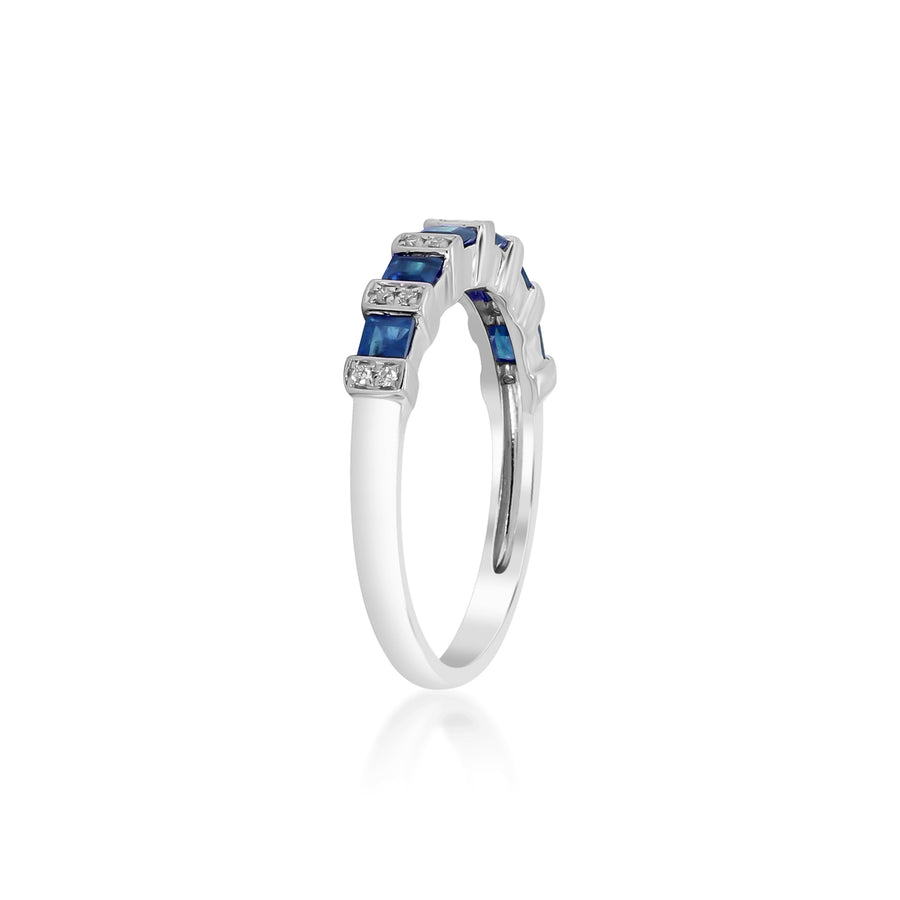 Lyric 10K White Gold Square-Cut Ceylon Blue Sapphire Ring