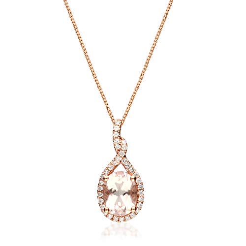 Joyce 10K Rose Gold Oval-Cut Madagascar Morganite Pendant