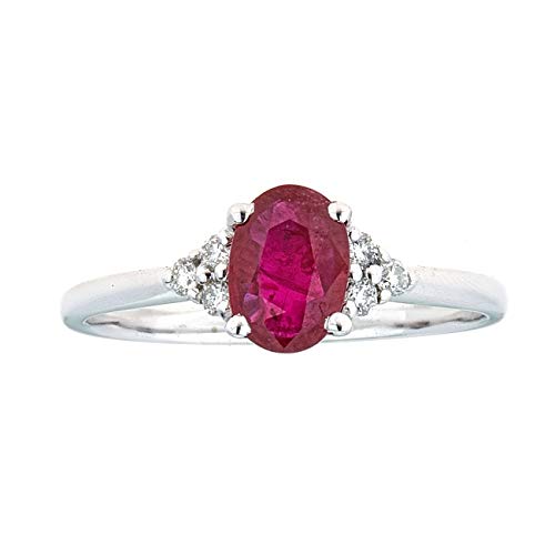 Alyssa 10K White Gold Oval-Cut Mozambique Ruby Ring