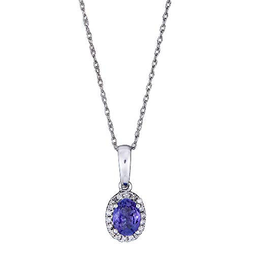 Annabelle 10K White Gold Oval-Cut Tanzanian Tanzanite Pendant