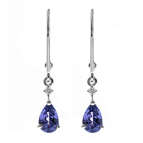 Sage 14K White Gold Pear-Cut Tanzanian Tanzanite Earring