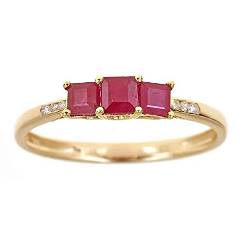 Nivea 10K Yellow Gold square-Cut Mozambique Ruby Ring