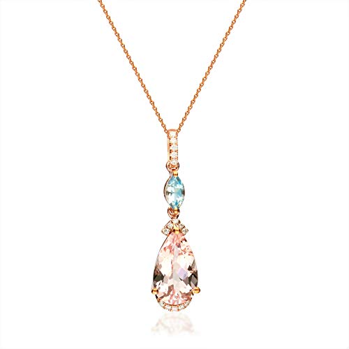 Vera 10K Rose Gold Pear-Cut Madagascar Morganite Pendant