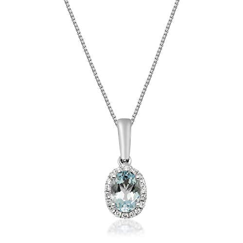 Aniyah 10K White Gold Oval-Cut Brazilian Aquamarine Pendant