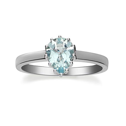 Lindsey 10K White Gold Oval-Cut Brazilian Aquamarine Ring