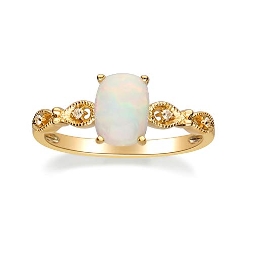 Sabrina 14K Yellow Gold Cushion-Cut Natural African Opal Ring