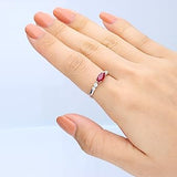 Abigail 18K White Gold Marquise-Cut Mozambique Ruby Ring