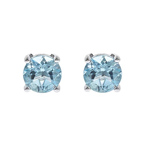 Jayde 14K White Gold Round-Cut Brazilian Aquamarine Earring