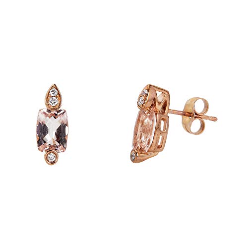 Magdalena 10K Rose Gold Cushion-Cut Madagascar Morganite Earring