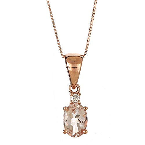 Mercy 14K Rose Gold Oval-Cut Madagascar Morganite Pendant