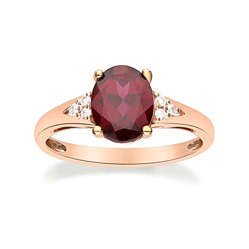 Laney 10K Rose Gold Oval-Cut Madagascar Rhodolite Ring