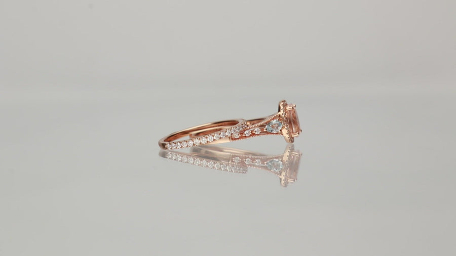 Heaven 14K Rose Gold Oval-Cut Madagascar Morganite Ring