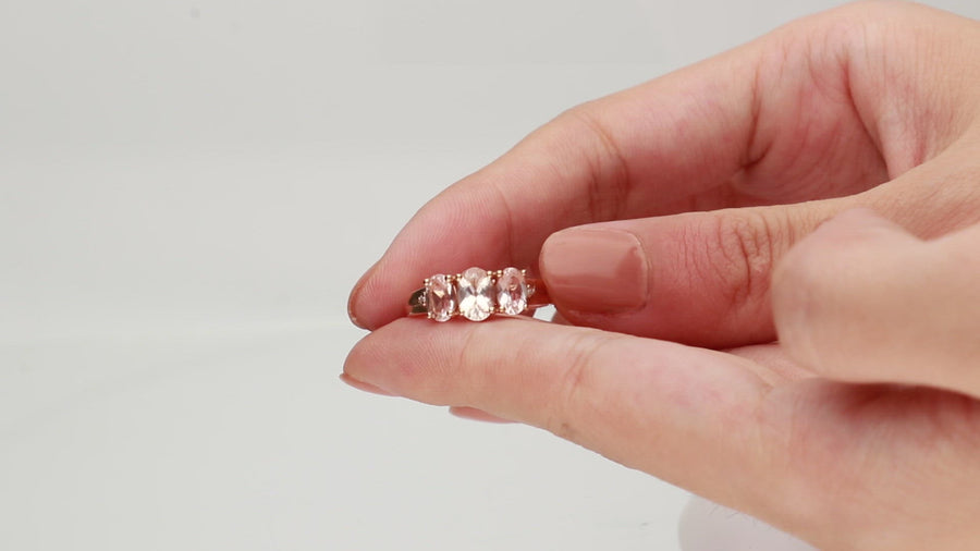 Thalia 10K Rose Gold Oval-Cut Madagascar Morganite Ring