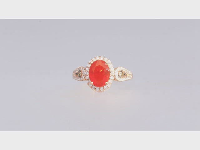 Ana 14K Yellow Gold Oval-Cut Mexican Fire Opal Ring