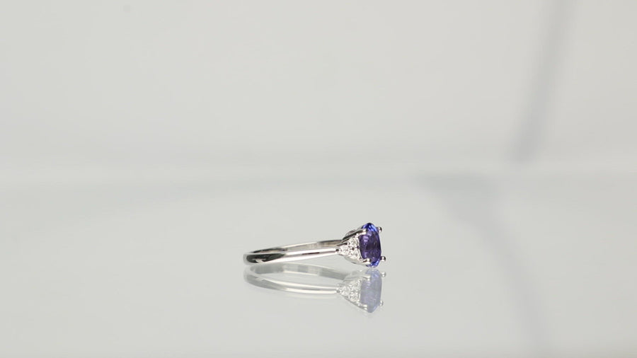 Bonnie 14K White Gold Oval-Cut Tanzanian Tanzanite Ring