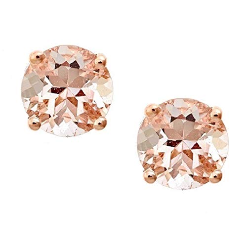 Hunter 10K Rose Gold Round-Cut Madagascar Morganite Earring