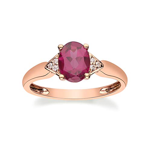 Lilly 10K Rose Gold Oval-Cut Madagascar Rhodolite Ring