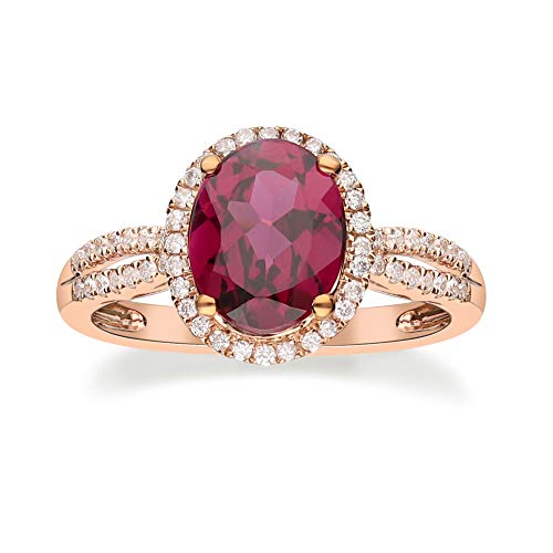 Lainey 10K Rose Gold Oval-Cut Madagascar Rhodolite Ring