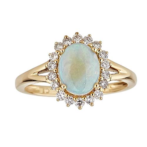 Aniyah 14K Yellow Gold Oval-Cut Natural African Opal Ring