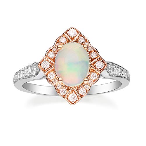 Cataleya 10K Two-Tone Gold Oval-Cut Natural African Opal Ring