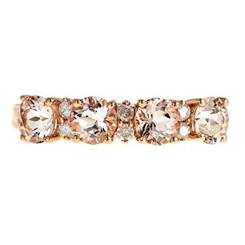 Millie 14K Rose Gold Round-Cut Madagascar Morganite Ring