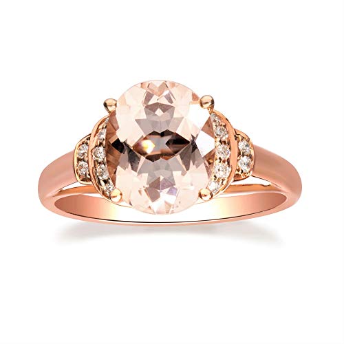 Nancy 10K Rose Gold Oval-Cut Madagascar Morganite Ring