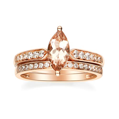 Ensley 14K Rose Gold Marquise-Cut Madagascar Morganite Ring