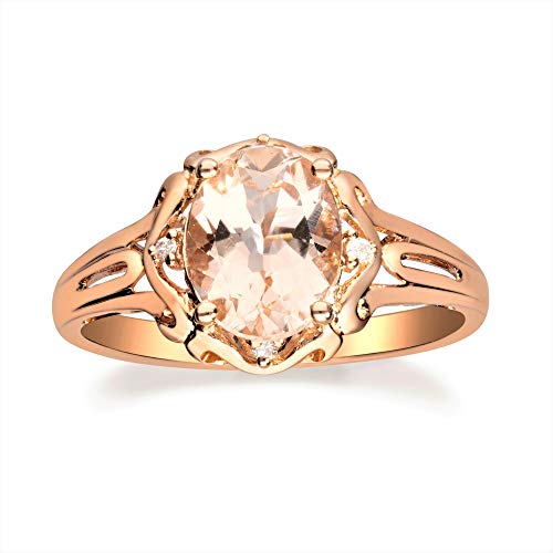 Gracelynn 10K Rose Gold Oval-Cut Madagascar Morganite Ring