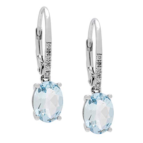 Erika 14K White Gold Oval-Cut Brazilian Aquamarine Earring