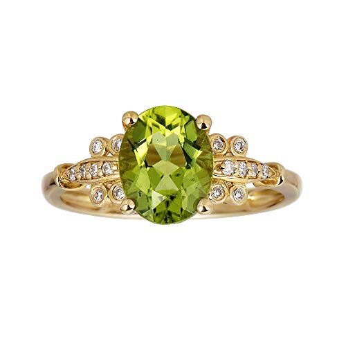 Alayah 10K Yellow Gold Oval-Cut Manchurian Peridot Ring