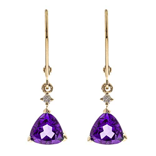 Della 14K Yellow Gold Trillion-Cut Brazilian Amethyst Earring