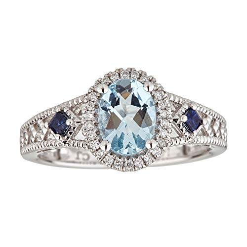 Haley 14K White Gold Oval-Cut Brazilian Aquamarine Ring