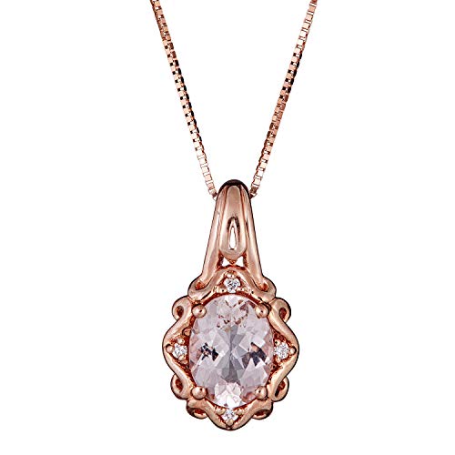 Jaylah 10K Rose Gold Oval-Cut Madagascar Morganite Pendant