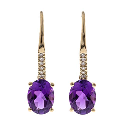 Haley 14K Yellow Gold Oval-Cut Brazilian Amethyst Earring