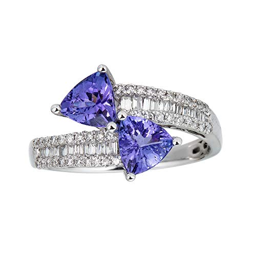 Madeleine 10K White Gold Trillion-Cut Tanzanian Tanzanite Ring